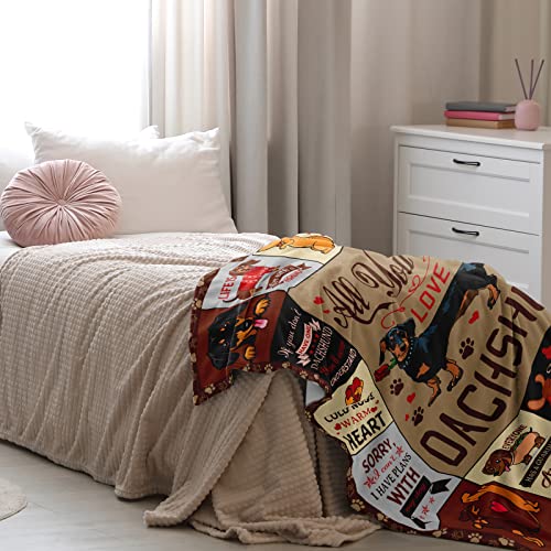 Butonus Dachshund Gifts for Women Men Adults Kids, Weiner Dog Gifts for Women, Gifts for Dachshund Lovers Blanket 60”x50”