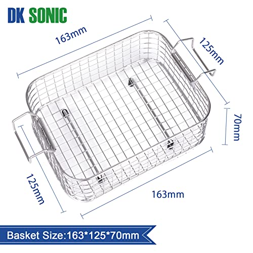 DK SONIC Ultrasonic Cleaner with Digital Timer and Basket for Coins, Small Metal Parts, Record, Circuit Board, Lab Tools (2L, 110V)