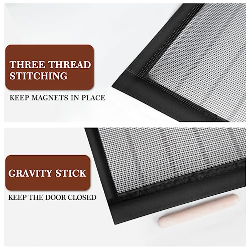 Yotache Magnetic Screen Door Fits Door Size 30 x 80, Screen Size 32" x 81", New Series Full Strip Magnets Reinforced Mesh Door Screen Magnetic Closure for Front Patio Back Door
