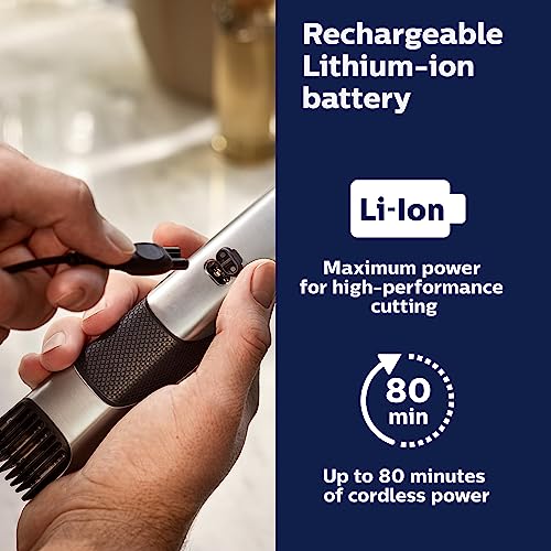 Philips Bodygroom 7000 Series, Showerproof Groin and Body Trimmer for Men, Precise Body Grooming, Adjustable Comb, Safe Even Below The Belt, 80 Min. Runtime, Model BG7040/42