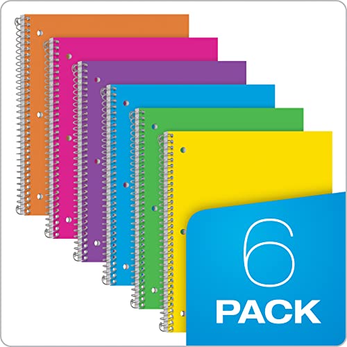 Oxford Spiral Notebook 8.5 X 11, 1 Subject, College Ruled, Water Resistant Cover, 100 Sheets - Pack of 6
