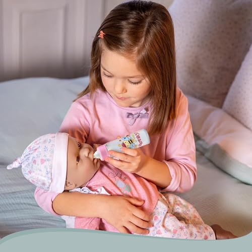 Baby Doll Set – 7 Piece Adorable Baby Doll Accessories with 2 Baby Doll Bottles, 2 Doll Pacifiers, Comb and Mirror – Baby Doll Toys for Kids in a Cute Bag with Handle – Disappearing Baby Doll Bottle