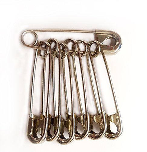NiftyPlaza Extra Large 2 inch Safety Pins - Heavy Duty Large Safety Pins, Silver Safety Pins, Safety Pin 2 inch, 2 inch Safety pins Bulk, Diapers, Laundry, Hijab Rust Resistant (100 Safety Pins)