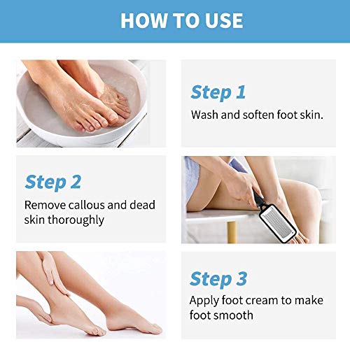Fu Store Foot Files Callus Remover Stainless Steel Foot Rasp and Dual Sided Foot File Professional Scrubber Pedicure Tools Premium for Foot Care (Small)
