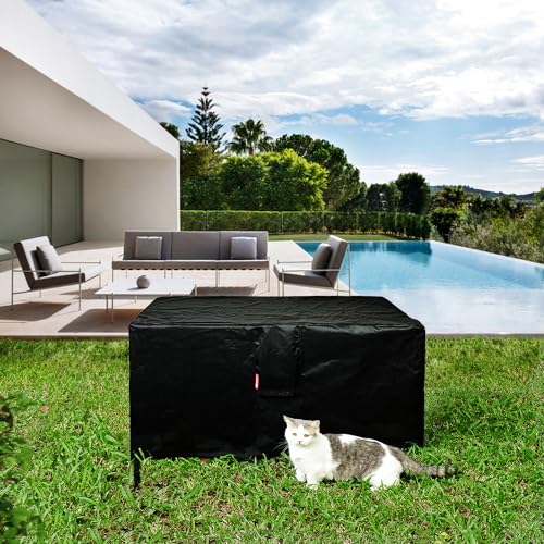 SheeChung Rectangular Fire Pit Cover Fits 40-44 Inch Fire Table-Waterproof Anti-UV 600D Heavy Duty Outdoor Cover for Patio Table Furniture Gas Firepit Deck Box Protector/Storage Cover(44"x28"x25")