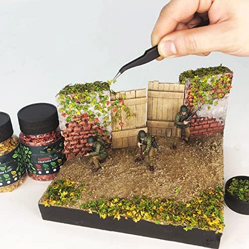 Warmtree Realistic Miniature Leaves Simulation Leaves for DIY Mini Model Railway Fairy Garden Architecture Diorama Scenery Landscape Layout Diorama Halloween Village Accessories, Pack of 4