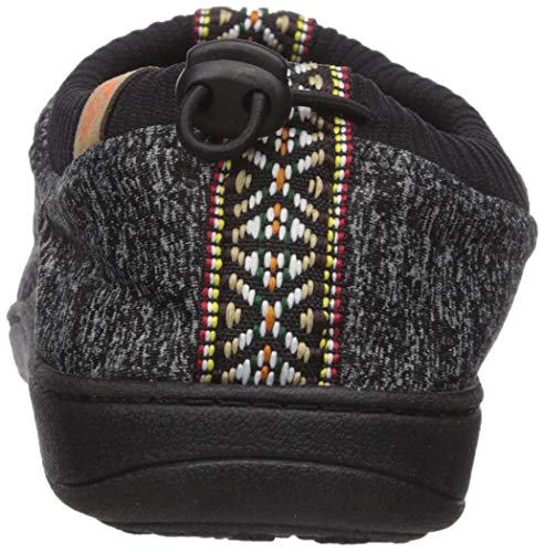 Acorn Women's Explorer Water Repellent Moc Slipper with Adjustable Toggle, Black Heather, Small