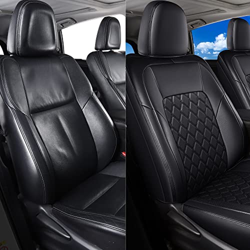 Huidasource Custom Fit RAV4 Front Car Seat Covers, Leather Seat Cushion Cover Accessories Fit for 2019-2024 Toyota Rav4 XLE LE XLE Premium Limited(Not for Hybrid/Adventure/TRD Off-Road/Prime, Black)