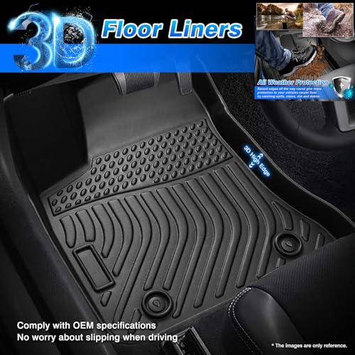 Cartist Floor Mats Custom Fit for Kia Stinger 2018-2023 2024 (AWD Models) Accessories All Weather Floor Liners Carpet Protection TPE Heavy Duty