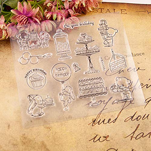 3.95.9 Inches Happy Birthday Thank You Congratulations Clear Rubber Stamps for Scrapbooking Card Making Thanksgiving Birthday Stamps