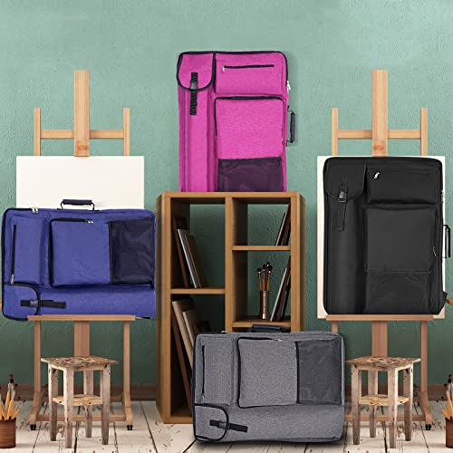 TreochtFUN Art Portfolio Case 18 X 24,Art Portfolio With Backpack & Tote Bag For Artwork,Medium Artist Case Size(Black)