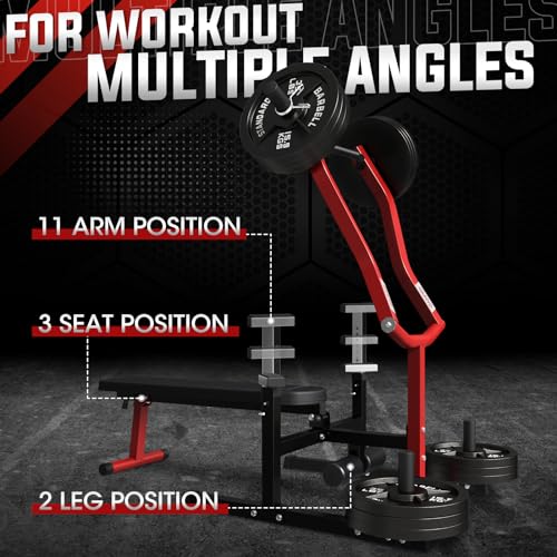 GMWD Chest Press Machine, 1250LBS Bench Press Machine with Independent Converging Arms, Adjustable Flat Incline Bench for Chest, AB Workouts, Shoulder Home Gym Equipment, Black