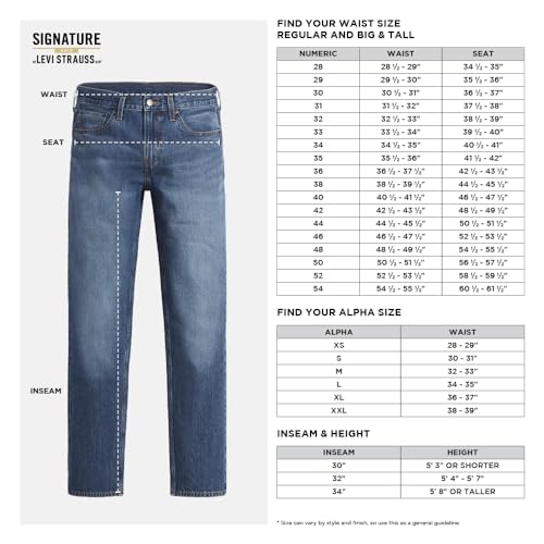 Signature by Levi Strauss & Co. Gold Men's Regular Fit Flex Jeans, Chart FLX, 36Wx30L
