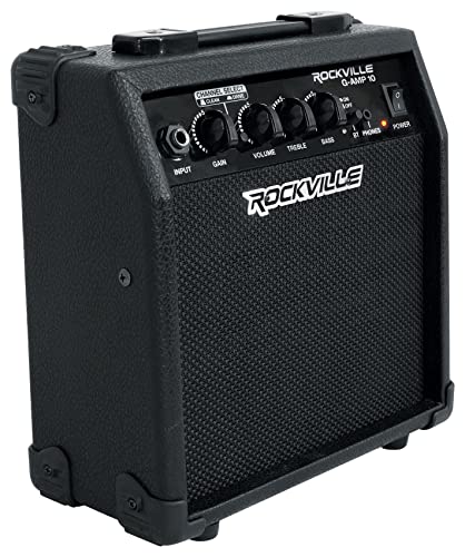 Rockville G-AMP 10W Guitar Amplifier with Bluetooth, Clean/Distortion Modes, 6" Speaker, 2-Band EQ, Headphone Out, for Practice and Small Gigs