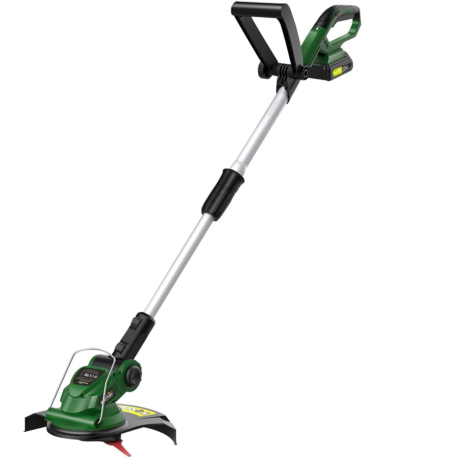 Electric Weed Wacker - SnapFresh 20V Cordless Weed Eater w/ 2.0Ah Li-ion Battery & Fast Charger, Cordless Lawn Trimmer for Multi-Angle Cutting, Grass Edger for Garden & Yard