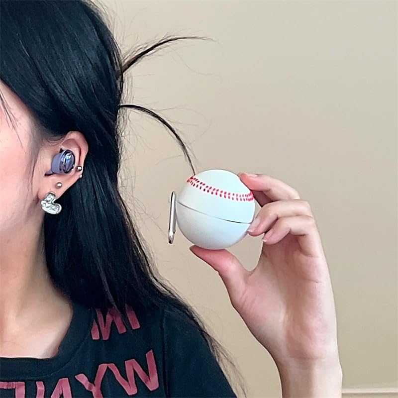 Suublg Silicone Case Protective Cover with Cute Cartoon Design for Samsung Galaxy Buds FE (2023) / Buds2 Pro (2022) / Buds 2 (2021) / Buds Pro (2021) / Buds Live (2020) Earbuds, with Carabiner