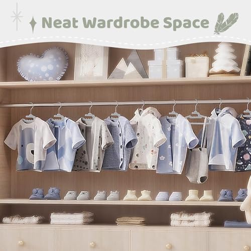 HOUSE DAY Premium Baby Velvet Hangers 20 Pack for Kids, Non Slip Baby Clothes Hangers for Closet, 11 Inch Children's Hanger Space Saving on Baby Organization, Gray