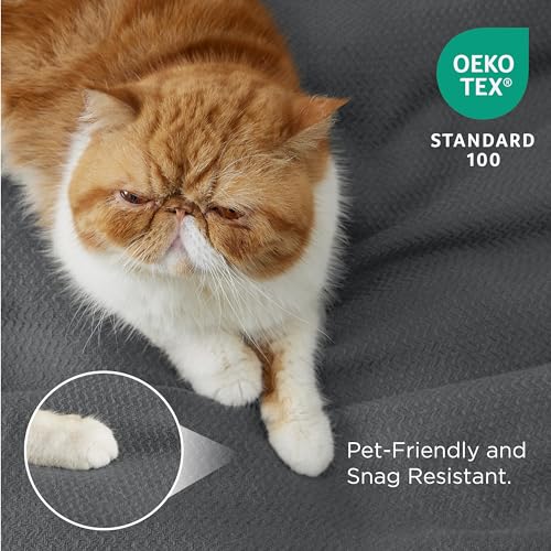 Bedsure 100% Cotton Blanket Twin XL Size for Bed - Soft Cozy Herringbone Woven Blanket for Summer, Breathable and Lightweight Thermal Blanket, Linen Beige, 66x90 inches