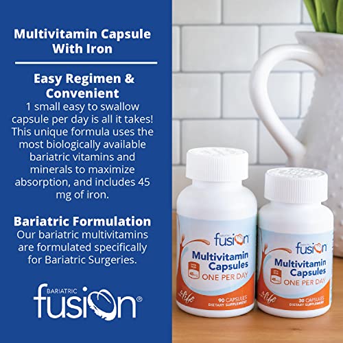 Bariatric Fusion One Per Day Bariatric Multivitamin with Iron | Easy to Swallow Capsule | Bariatric Vitamin for Bariatric Surgery Patients | Post Gastric Bypass and Sleeve | 30 Count | 1 Month Supply