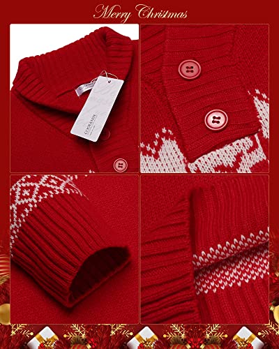 COOFANDY Men's Christmas Sweater Ugly Knitted Xmas Sweaters Casual Snowflake Pullover Knitwear Dark Grey Medium