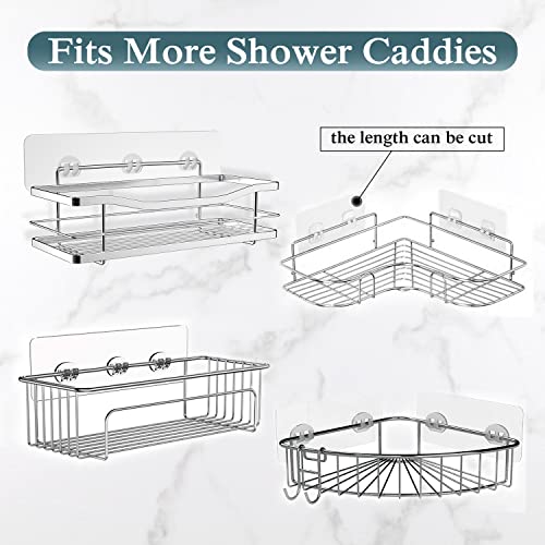 EAGMAK 2 Pack Transparent Shower Caddy Adhesive for Replacement, No Drilling , Soap Holder, Bathroom Storage Shelves and Kitchen Racks