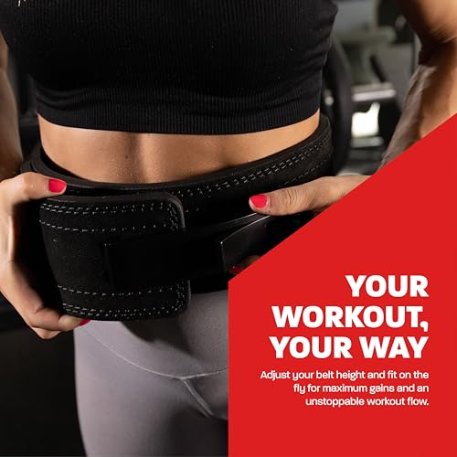 Hawk Sports Weightlifting Belt for Men and Women, 10mm x 4" Genuine Leather Lever Belt for Bodybuilding, Perfect for Deadlifting, Powerlifting, and Squats - Small, Black