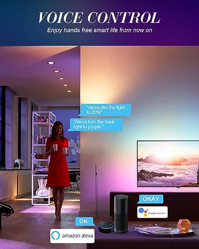 Favorwe Smart LED Recessed Lighting 6 Inch 12 Pack, Ultra-Thin RGB LED Lights 12W 1200LM, Color Changing Recessed Lighting, Compatible with Alexa, Google Assistant