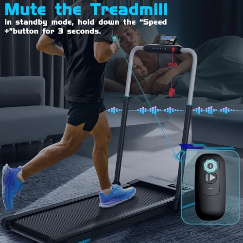 Walking Pad Treadmill, Under Desk Treadmill with Incline for Home/Office, 2 in 1 Folding Treadmill with APP/Remote Control and LED Display, 0.6-7.6 MPH 330 lbs Capacity