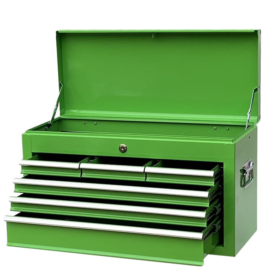 Workington Portable Metal Tool Chest with 6 Drawers, 24" 6-Drawer Tool Chest Cabinet with Ball Bearing Drawer Slides, Steel Tool Storage Box Organizer 4005 Pink