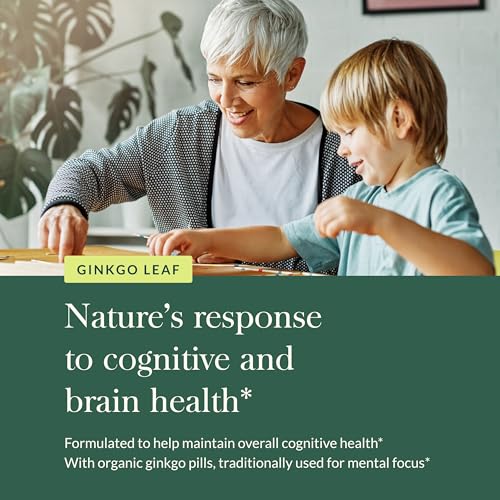 Gaia Herbs Ginkgo Leaf - Traditionally Used to Support Healthy Circulation and Brain Function - Organic, Herbal Supplement - 60 Vegan Liquid Phyto-Capsules (20-Day Supply)