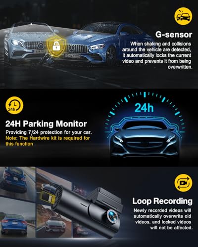 GKU Dash Cam Front and Rear Camera,4K+1080P Dual Dash Camera for Cars Built-in 5GHz WiFi GPS,with 64G SDcard,1.47" Display Dashcam, 24HParking Mode,App Control,Super Night Vision,WDR,Support Max 256GB