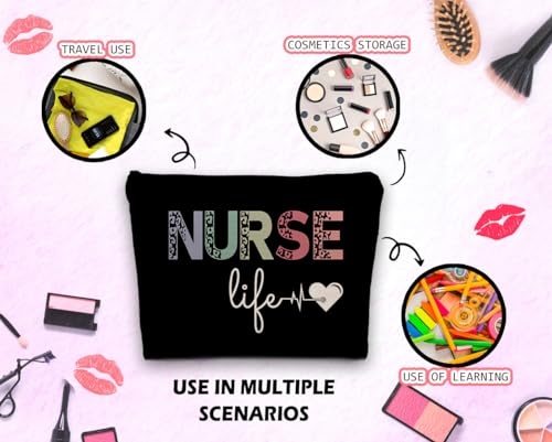 Dwept Gifts for Nurses Cosmetic Bag, Nurse Graduation Gifts, Nursing School Gifts, Nurses Week Gifts Makeup Bag for Purse, Nursing Accessories for Nurses Women, Nurse Daily Affirmations Travel Bag