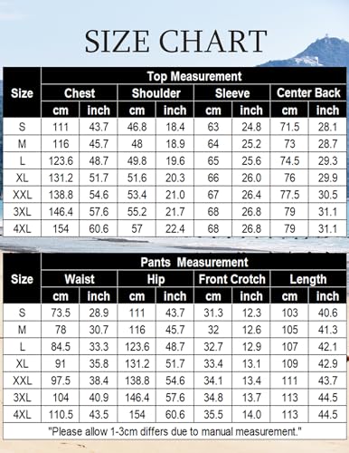 COOFANDY Men's 2 Piece Linen Set Long Sleeve Henley Shirts Casual Beach Pants With Pockets Summer Yoga Outfits