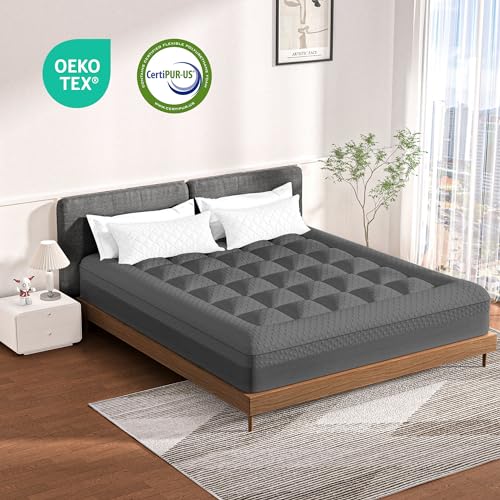Pillow Top Mattress Topper Twin Size, AprLeaf 3 Inch Dual Layer Mattress Topper, 1 Inch Cooling Pillow Topper and 2 Inch Gel Memory Foam Mattress Topper for Back Pain