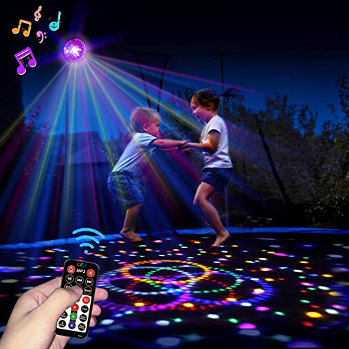 Lights with Music, Large Size 9 Colors LED Lights with Remote Control for Trampoline 16FT 15FT 14FT 12FT 10FT, Sync up to Music for Kids Adults
