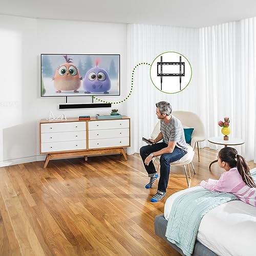 USX MOUNT Fixed TV Wall Mount with Low Profile for Most 26-60 Inch LED, LCD and Flat Screen TVs, TV Mount Bracket with VESA Up to 400x400mm and Weight Capacity 99lbs,and Space Saving TV Bracket