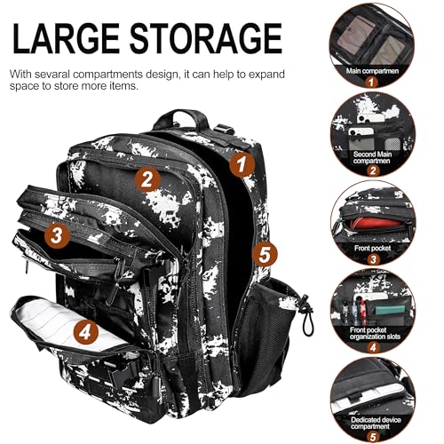 LHI Tactical Military Backpack for Men and Women 45L Large Molle Army Assault Pack 3 Day Travel Backpacks - Army Green