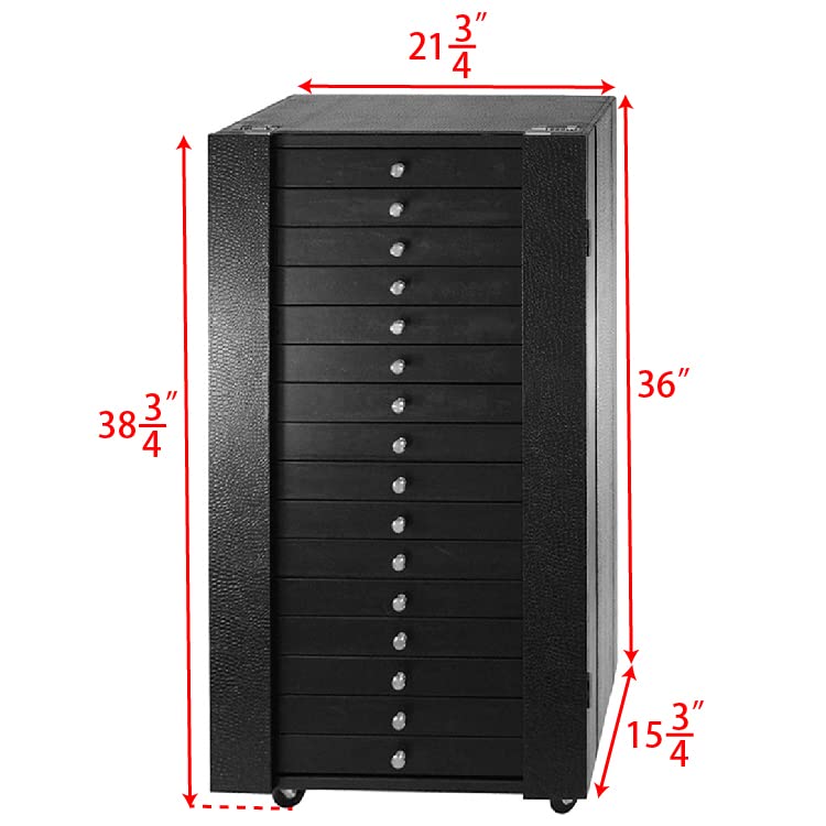 Ikee Design 288 Slot Eyewear Sunglasses Storage Organizer Cabinet Features 16 Trays with Wheels and 2 Combination Locks, Each Tray Can Hold Up to 18 Frames