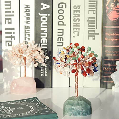 7 Chakra Healing Crystal Tree Natural Gemstone Crystals Stone Base Copper Wire Tree Life Money Trees for Home Office Desk Room Bookshelf Decor Reiki Spiritual Energy for Womem Men