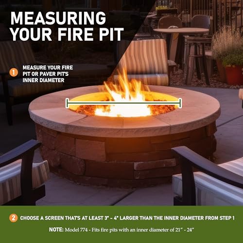 Good Directions 774 Heavy Duty Pit Spark Fire Screen Hinged for Easy Access, 24 Inch