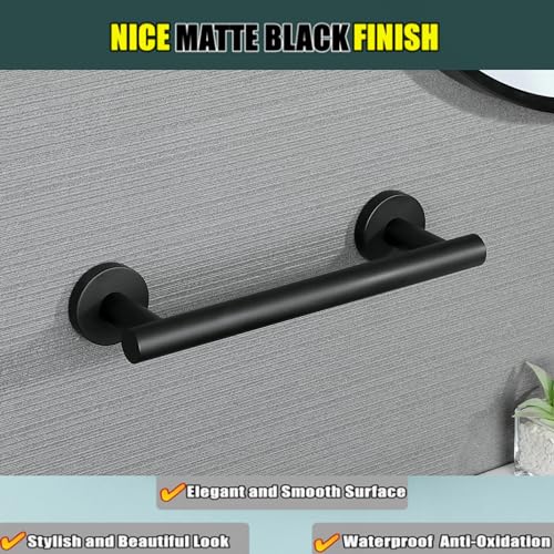 Alise Bath Towel Bar,Black Towel Holder Towel Racks for Bathroom Lavatory,12 Inch SUS304 Stainless Steel Towel Hanger Wall Mount Towel Rail,Matte Black GYT2530-B