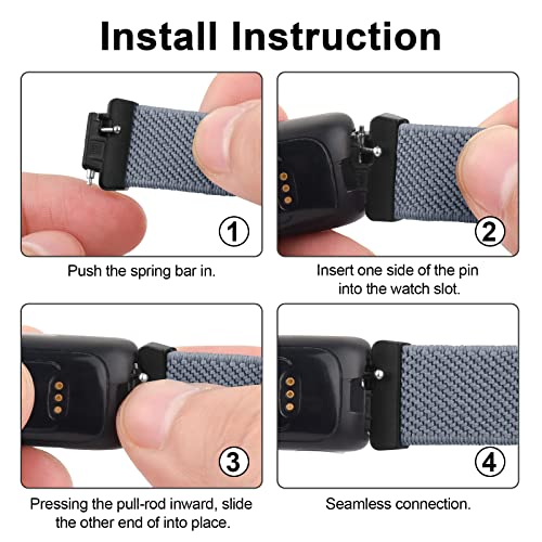 Vancle Bands for Fitbit Inspire 2 Bands, Compatible with Fitbit Inspire 2 / Inspire HR/ Inspire band for Women & Fitbit Ace 3 / Ace 2 for Children, Soft Loop Breathable Stretchy Straps (Black+Blue