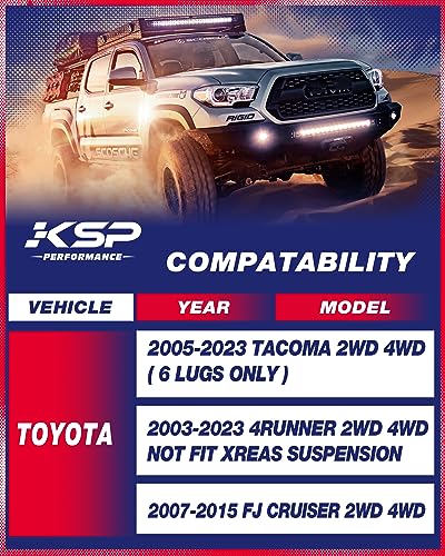 KSP 1.5" Front Leveling Lift Kits for Tacoma, 1.5 inch Front Strut Spacers Lift Kit for Toyota Tacoma 2005-2023 4Runner 2003-2023 FJ Cruiser 2007-2015, 1.5in Suspension Level Kit Aluminum Lift Spacers