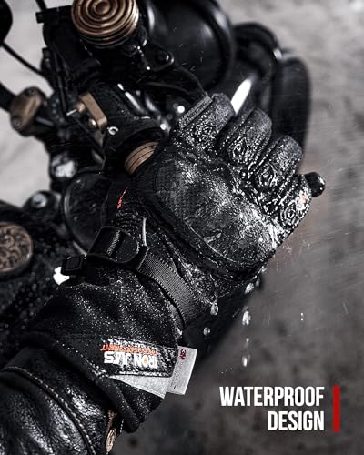 BORLENI Winter Motorcycle Gloves Waterproof Motorcycle Riding Gloves Warm Windproof Motorcycle Gloves for Men Women