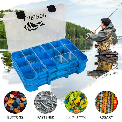 LARIPOP Tackle Boxes, Fishing Plastic Box, Transparent Plastic Storage Organizer Box,Tool Box, Bait Separator -Angler's equipment- 2 Packs /4 Packs Tackle Trays - Parts Box