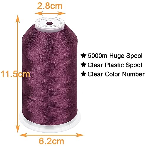 New brothread - Single Huge Spool 5000M Each Polyester Embroidery Machine Thread 40WT for Commercial and Domestic Machines - Old Gold(Janome Color)