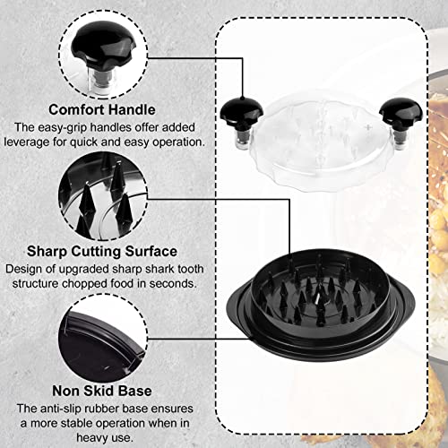 HONSREO Chicken Shredder, Chicken Breast Shredding Tool Twist with Transparent Cover, Meat Shredder, Ergonomic Handle, Easy Cleaning, Anti-slip, Heat Resistant, BPA Free