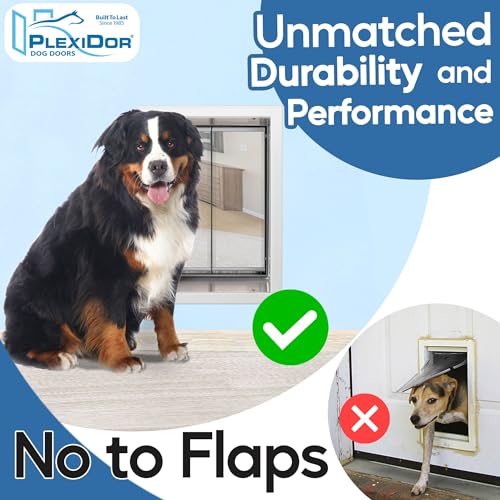 Plexidor Performance Pet Doors for Cats and Dogs - Wall Mount Pet Door with Lock and Key - Energy Efficient - White