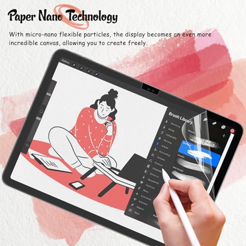 BERSEM 2-Pack Paper Nano Screen Protector for iPad Air 11 Inch 2024 (M2) / iPad 10th Generation 2022 / iPad Pro 11 2024 (M4), Matte PET Film, Nib Friendly, Anti-Glare