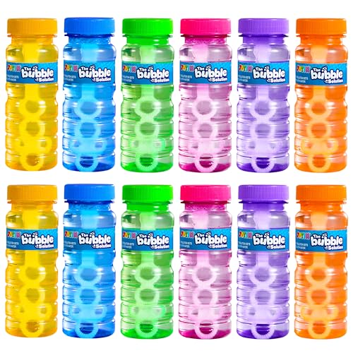 JOYIN Bubble Bottles 6/12/24/36PCS (4oz Solution), Bubbles for Toddlers 1-3, Blow Bubbles Solution Wand Bulk for Party Favors for Kids, Toddler Summer Outdoor Toys Gift for Kids (6)
